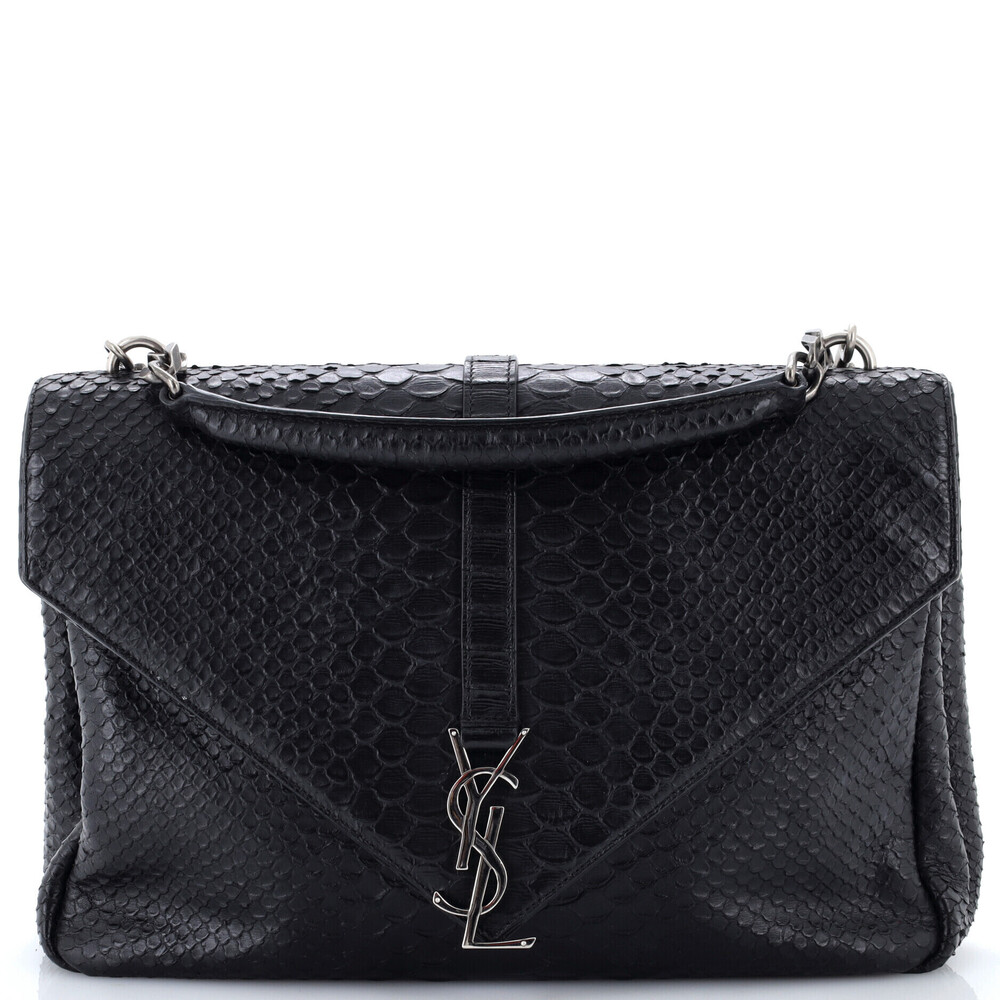 Saint Laurent Large Classic Monogram College Bag Python Embossed Leather